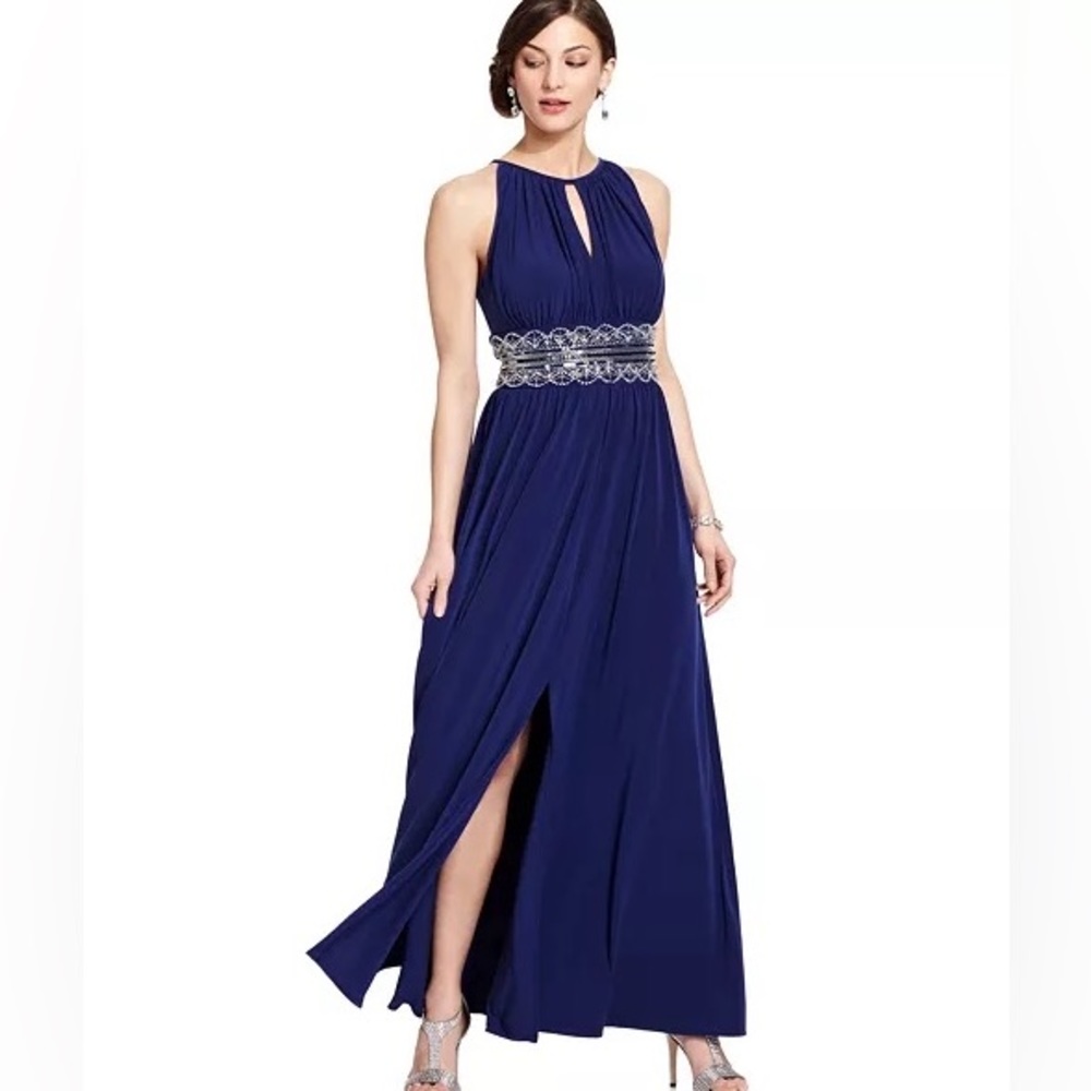 R&M Richards Collection Royal Blue Beaded Gown